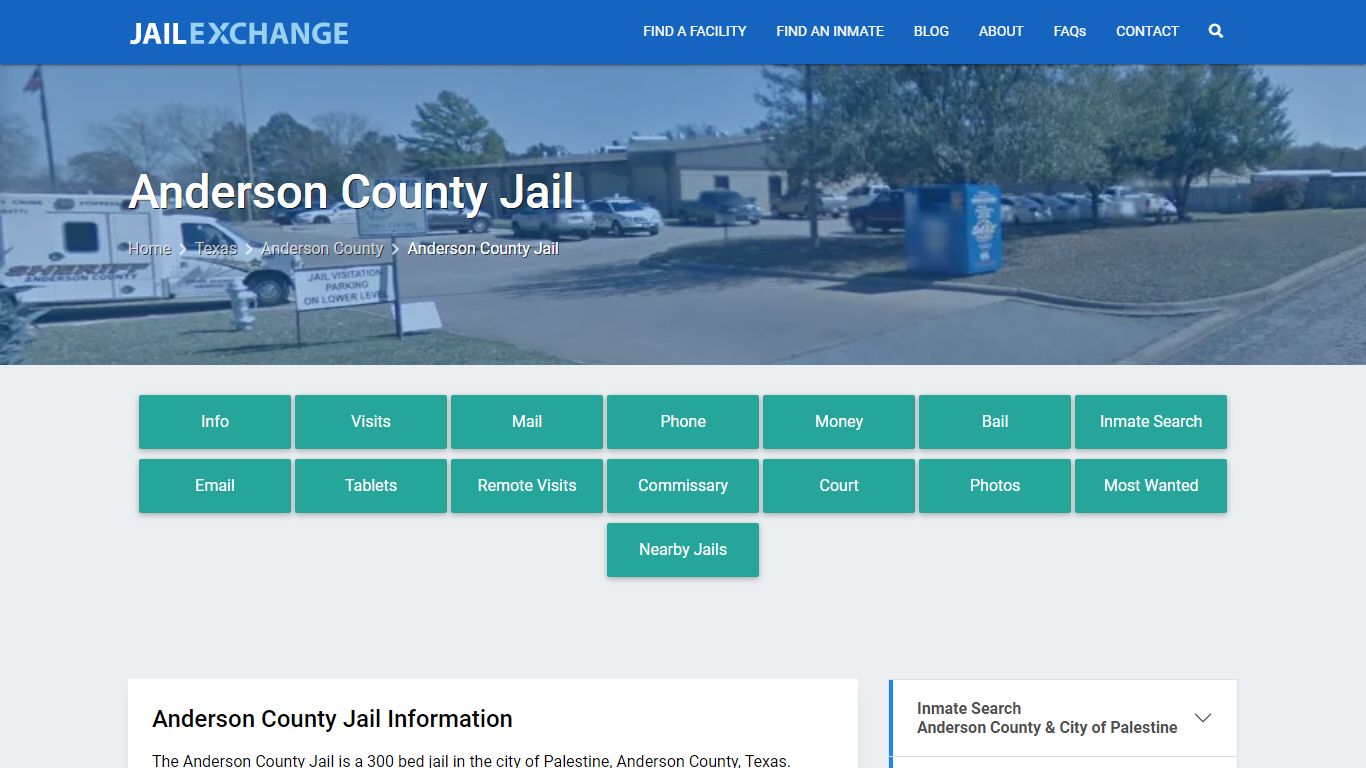 Anderson County Jail, TX Inmate Search, Information